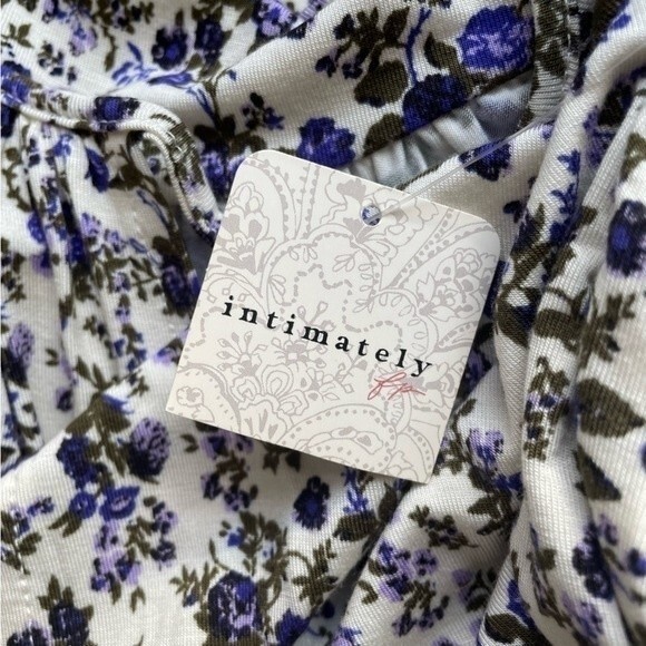 NWT Free People Kaya Floral Cutout Long Sleeve Bodysuit Cream & Purple Size XS - Picture 12 of 16